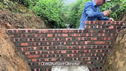 Blocking the stream to build a small hydroelectric power plant with a 220V output