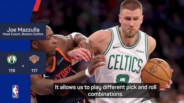 Mazzulla praises Porzingis' versatility in OT win over Knicks
