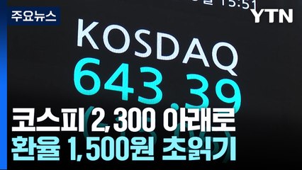 미 상호관세에 코스피 2,300 아래로 '털썩'...환율 1,500원 초읽기 / YTN