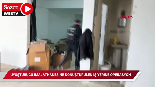 İzmir'de uyuşturucu imalathanesine dönüştürülen iş yerine operasyon