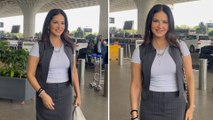 Sunny Leone The Canadian-American Artist Gets Clicked At The Mumbai Airport (India) In An Adorable Look!