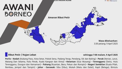 Amaran ribut petir di Sabah dan Sarawak