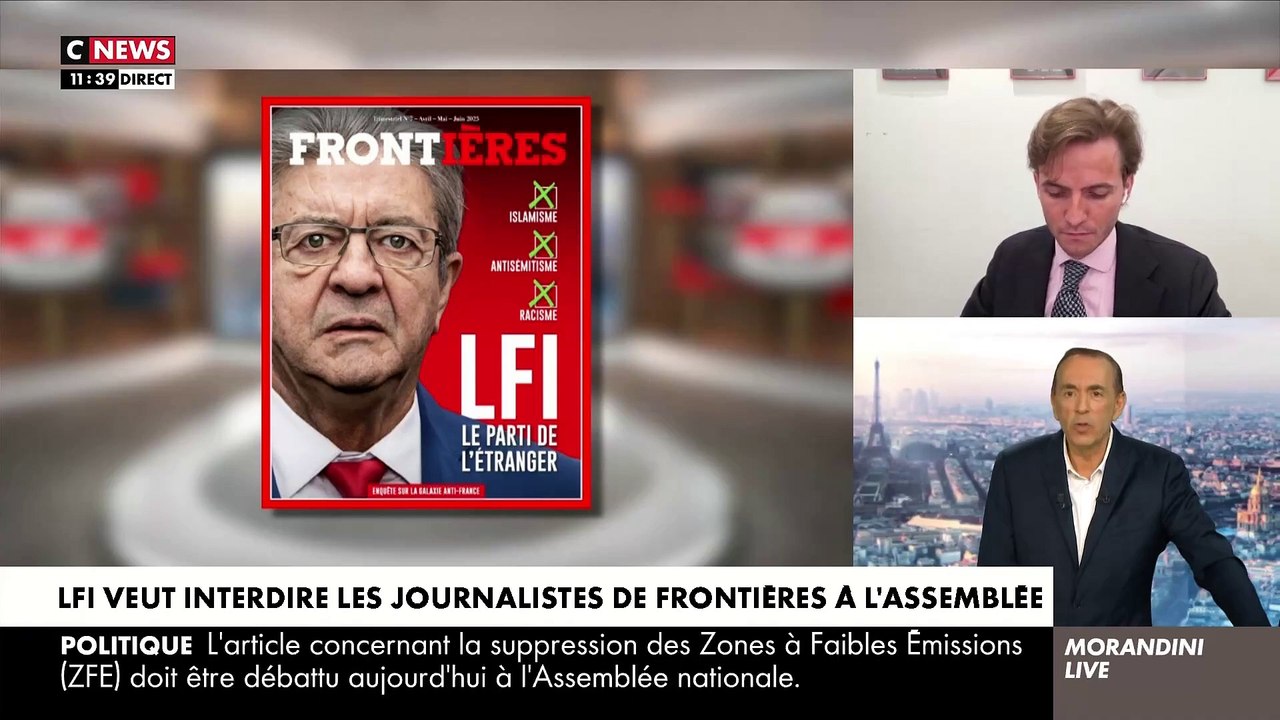 Erik Tegner revient dans "Morandini Live" sur la demande de Mathilde Panot d'interdire l’accès à l’Assemblée nationale aux journalistes du magazine "Frontières"