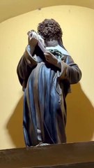 Vespas pousam em imagem de santa conhecida por milagre com os insetos; assista