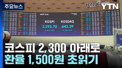 미 상호관세에 코스피 2,300 아래로 '털썩'...환율 1,500원 초읽기 / YTN