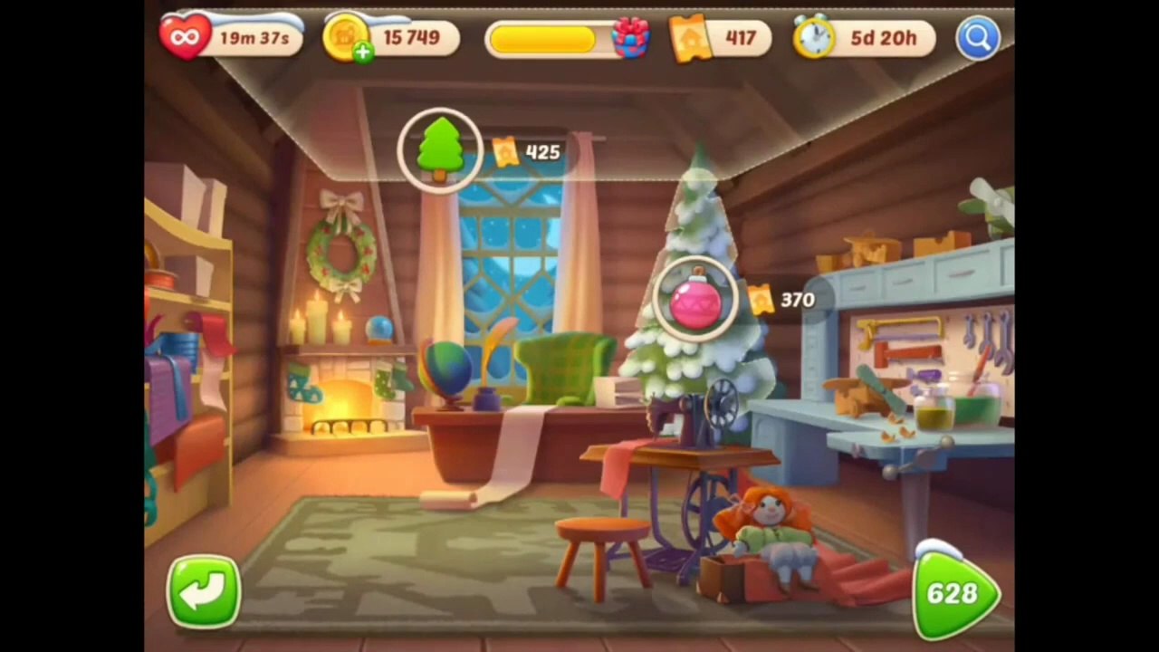 ❄️Let’s Play Homescapes – Levels 622-633 | Workshop Progress 🎀🔧