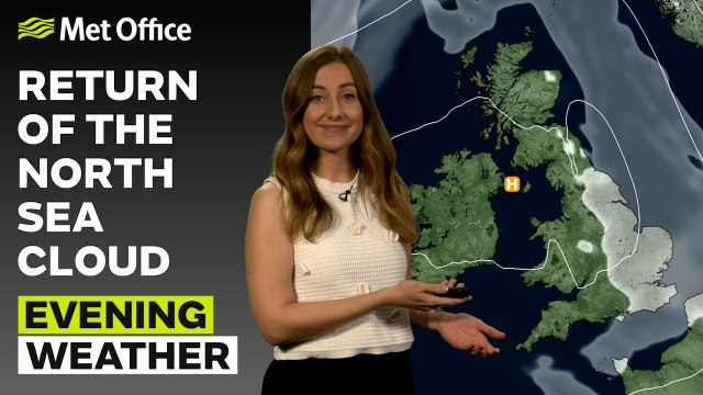 Met Office Evening Weather Forecast 09/04/2025 - Cloudy east, clear spells west
