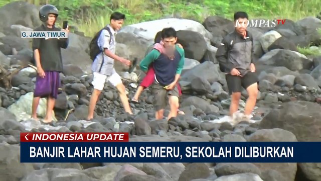 Akses Jalan Rusak Diterjang Banjir Lahar Hujan Semeru, Siswa SD di Lumajang Diliburkan