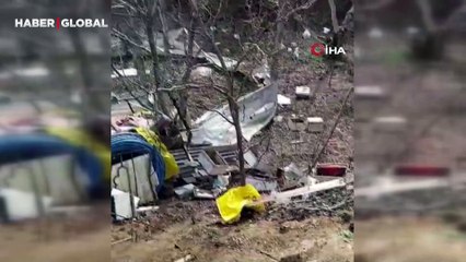 Gümüşhane'de fırtınada arı kovanları telef oldu