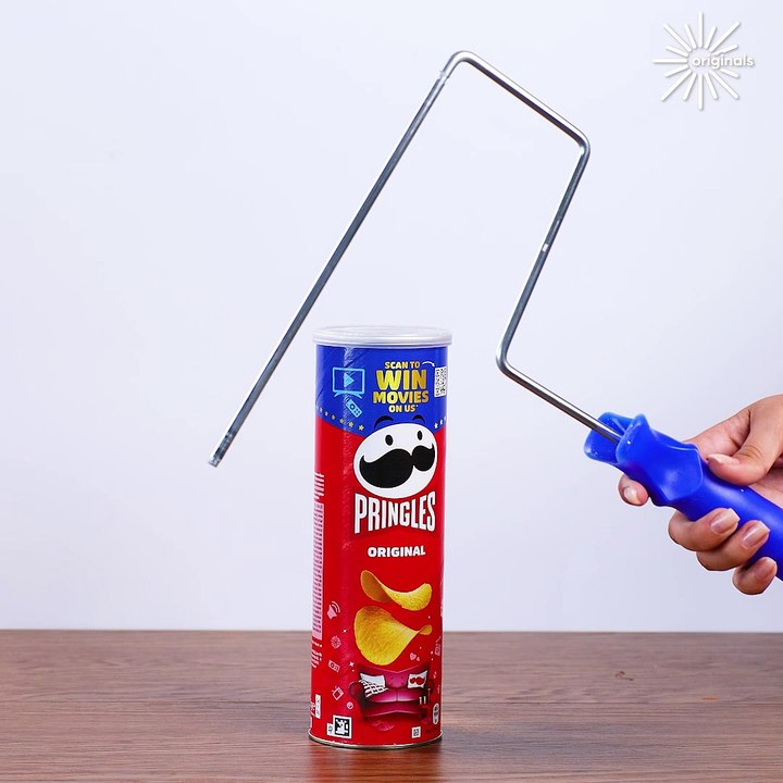 Transform a chips box into useful paint roller storage!  👌💯
