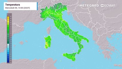 Mappa relativa alle temperature