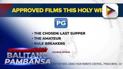 MTRCB releases list of movies to be shown during the Holy Week