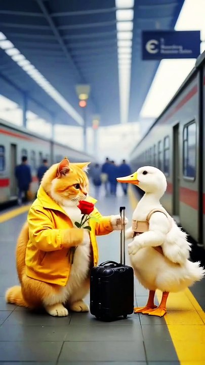 Lovely# duck #cat #take# him# for #his# dinner
