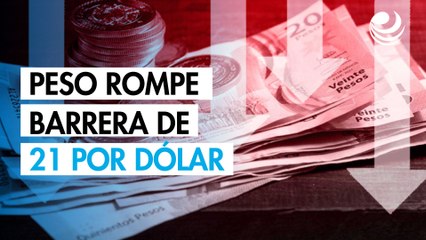 Peso rompe barrera de 21 por dólar ante los temores sobre EU y China