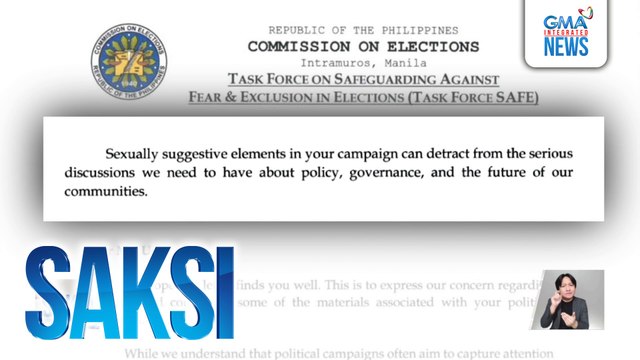 Mocha Uson, sinulatan ng Comelec dahil sa sexually suggestive elements umano ng kanyang campaign jingle | Saksi