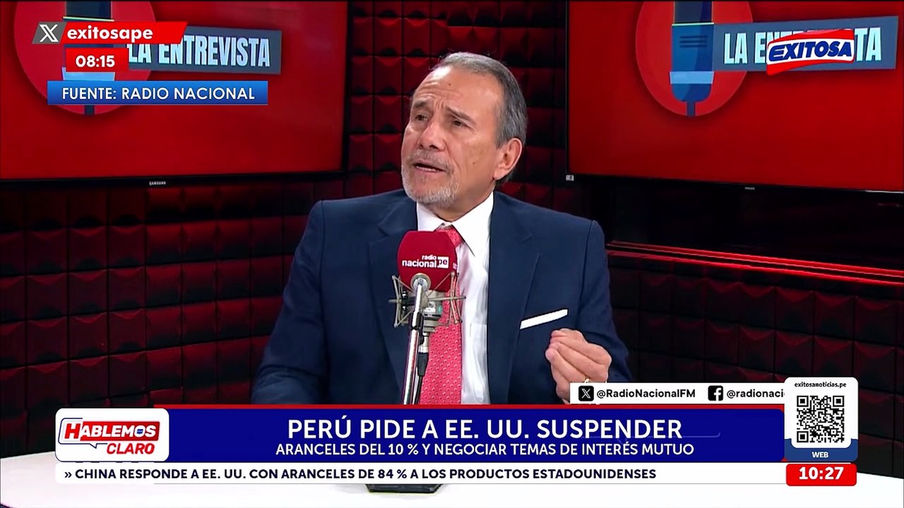 Perú pide a Estados Unidos suspender aranceles del 10 %: "Lo van a considerar", anuncia canciller