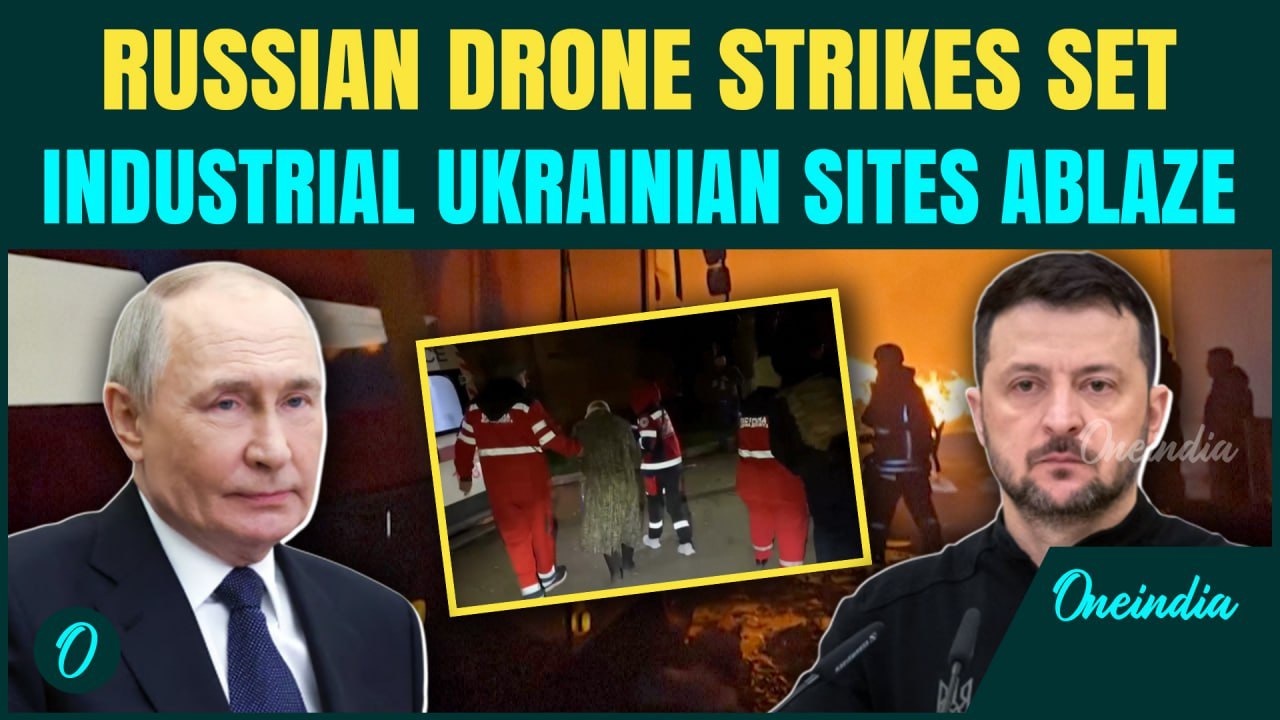 Russian Drone Strikes Hit Kharkov & Dnepr, Industrial Sites Damaged, 17 Injured in Ukraine | WATCH