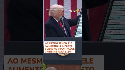 Trump eleva para 125% taxação sobre a China e pausa tarifas recíprocas por 90 dias #shorts
