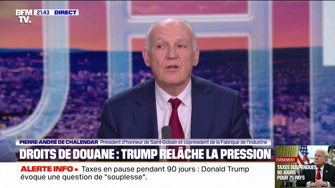 Droits de douane: "Je vois une opportunité pour l'Europe de se réveiller", estime Pierre-André de Chalendar, co-président de la Fabrique de l'Industrie