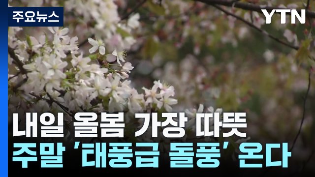 [날씨] 내일 올봄 가장 따뜻...주말 '태풍급 돌풍' 온다 / YTN