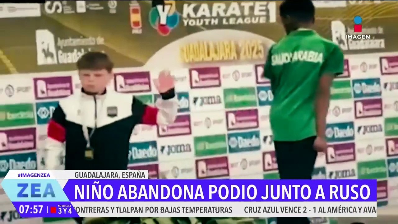 Adolescente ucraniano abandona podio por la presencia de un adolescente ruso