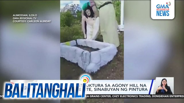 Mga imahen at istruktura sa Agony Hill na isang pilgrimage site, sinabuyan ng pintura | Balitanghali