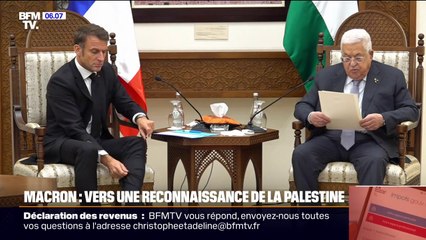 Emmanuel Macron veut "aller vers une reconnaissance" d'un État palestinien "en juin"