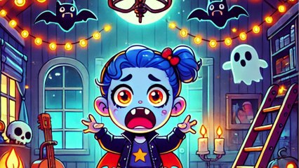 🎃 “Midnight Music Mix-Up!  Cute Vampire Girl’s Halloween Adventure  Kids Story Time”