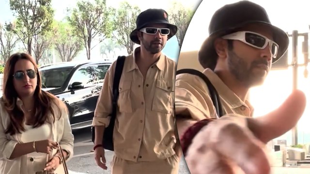 Varun Dhawan का वाइफ Natasha के साथ दिखा मुंबई एअरपोर्ट पर दिखा शानदार लुक