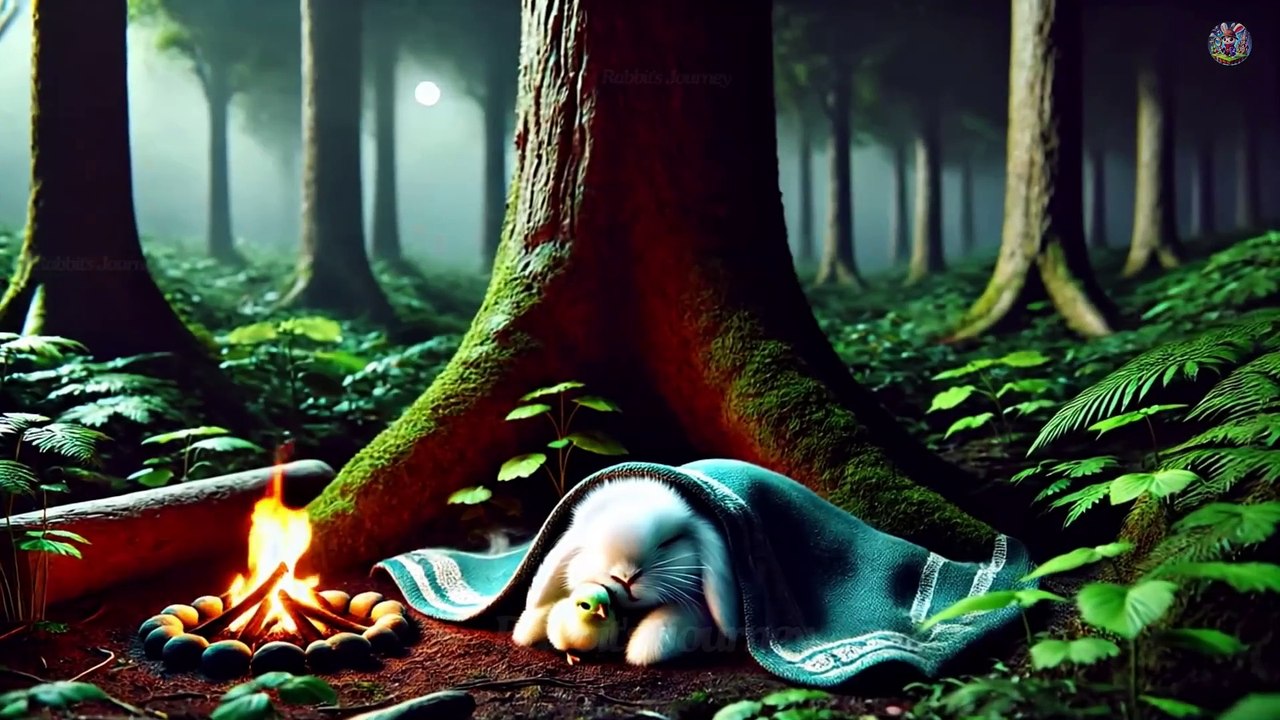 A rabbit is surviving from leeches in a rainforest.