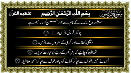 Surah Quraysh Only Urdu Translation