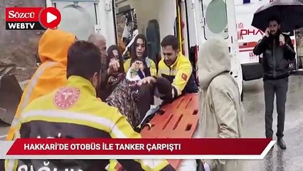 Otobüs ile tankerin çarpıştığı feci kazada 1 kişi öldü 9 kişi yaralandı
