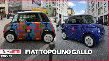 La Fiat Topolino si traveste da calzino Gallo: quattro coloratissime livree