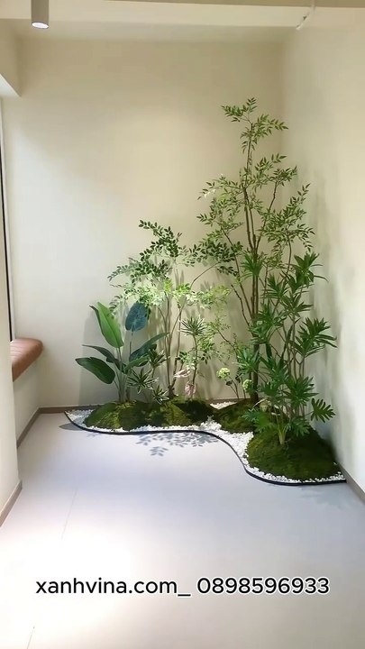 Tiểu cảnh cây giả trong nhà _ Xanhvina
