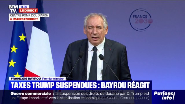 François Bayrou évoque une contagion d'inquiétudes après le changement de cap de Donald sur les droits de douane