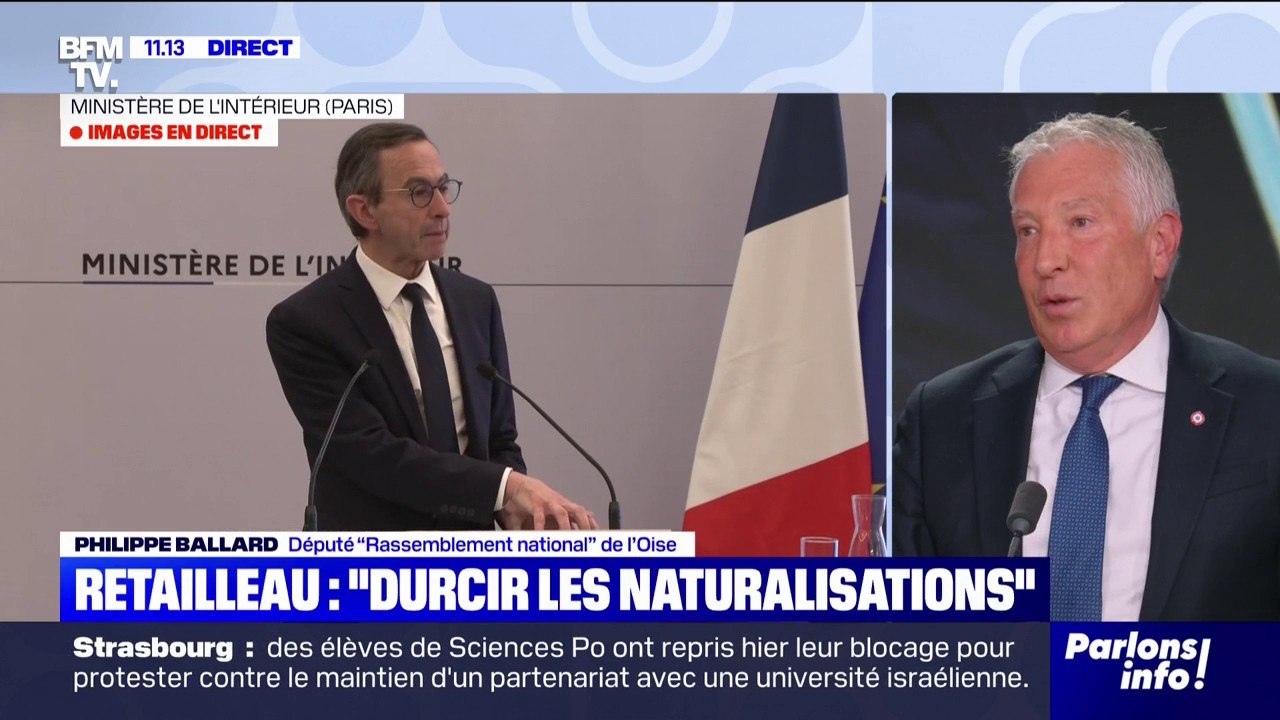 Durcissement des naturalisations: "On pense que Bruno Retailleau est sincère, mais il n'a pas les moyens d'action", affirme Philippe Ballard (RN)