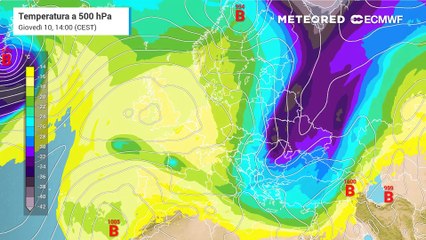 Giovedì 10 aprile 2025: anomalie temperature in quota