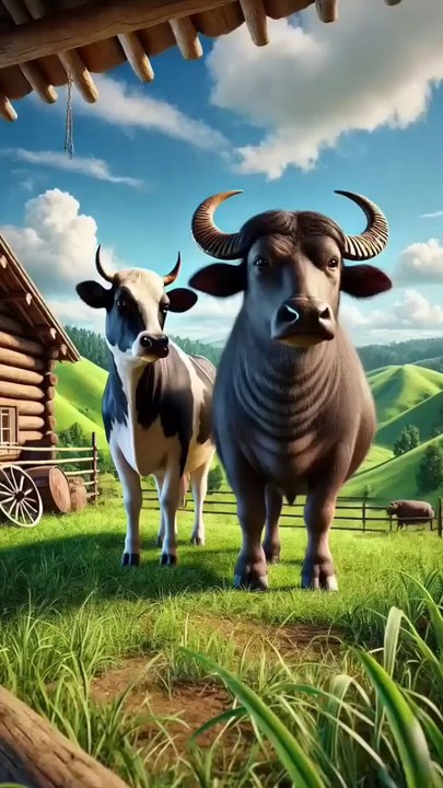 How cow give more milk than buffalo|| Cow and buffalo story 😱 #facebookviral #foryouシ #BunnyAdventure #trend #amazingfacts #animation # #trending #explore  #cartoon #Amazing #shorts #AI #duck #animals @follwer @Highlights @everyone @Facebook