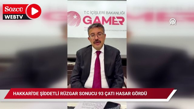 Hakkari'de şiddetli rüzgar sonucu 93 çatı hasar gördü