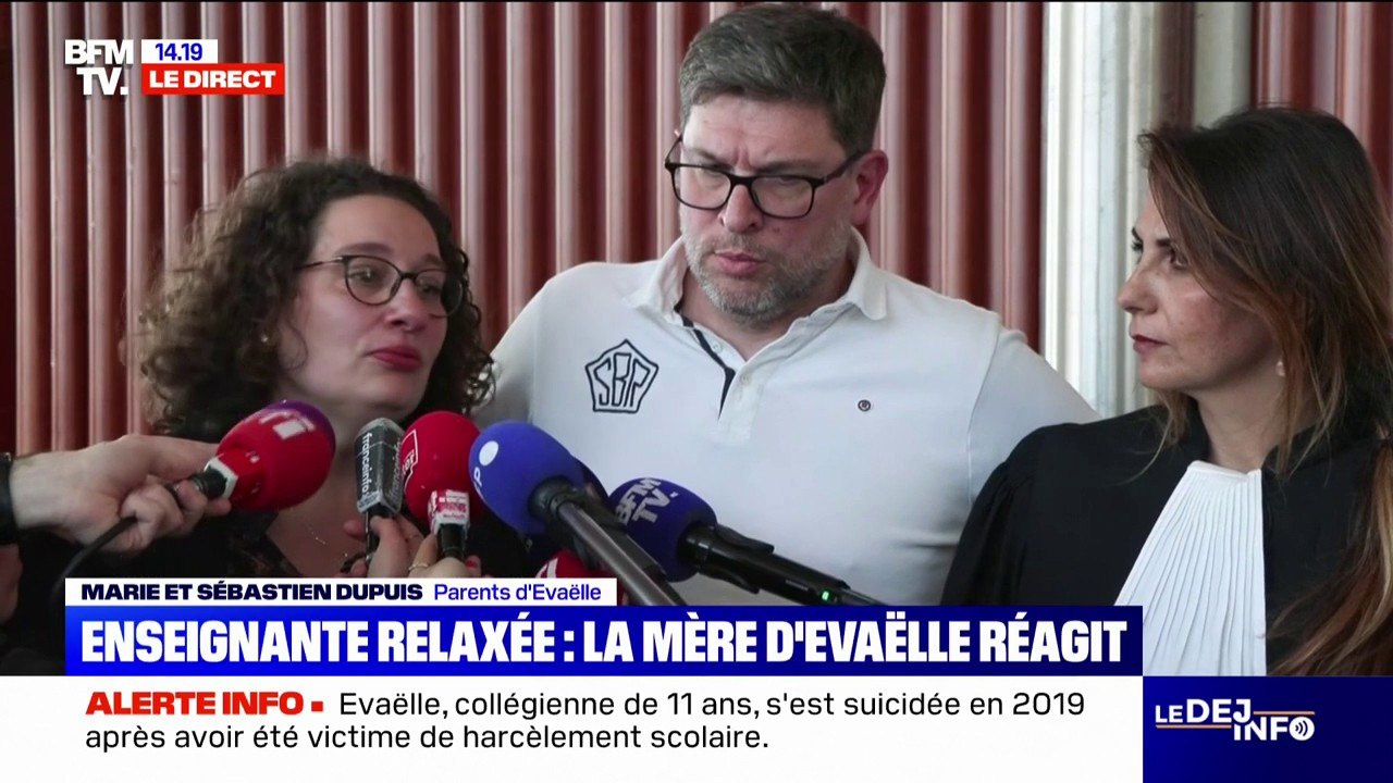 Suicide d'Évaëlle: "Je suis dans l'incompréhension totale", déplore la mère de l'adolescente après la relaxe de l'enseignante accusée de harcèlement
