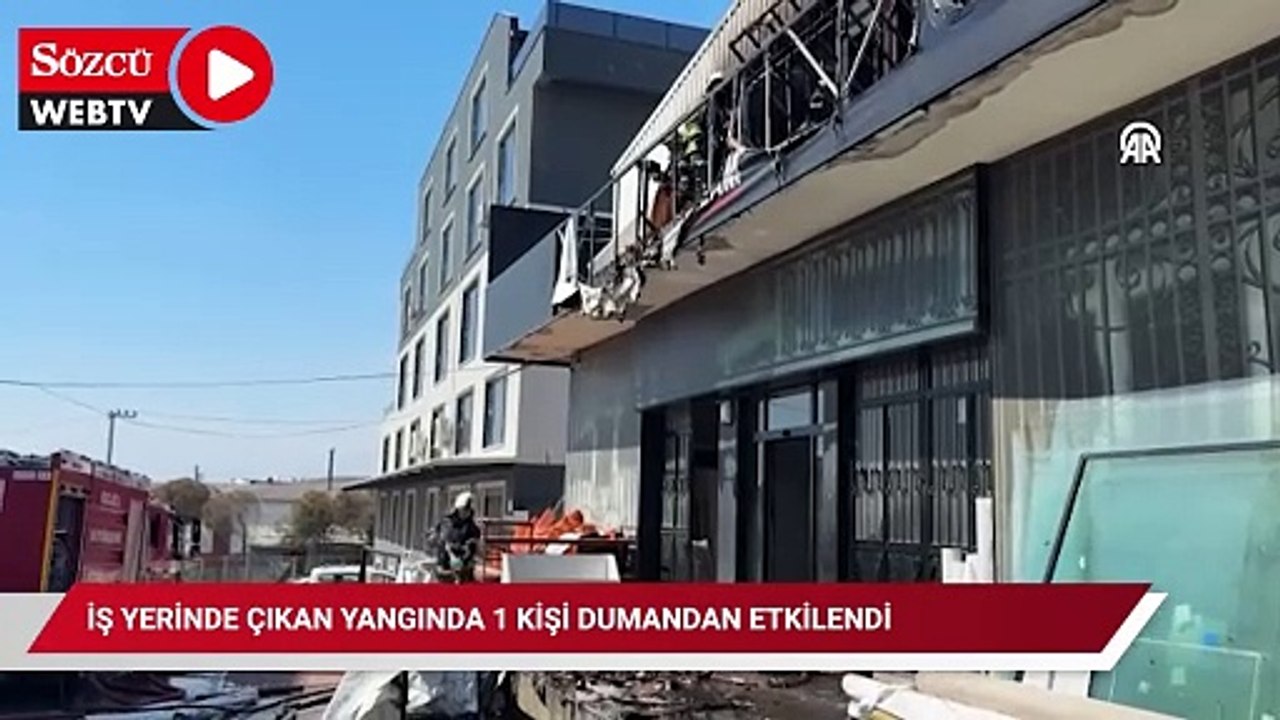 İş yerinde çıkan yangında 1 kişi dumandan etkilendi