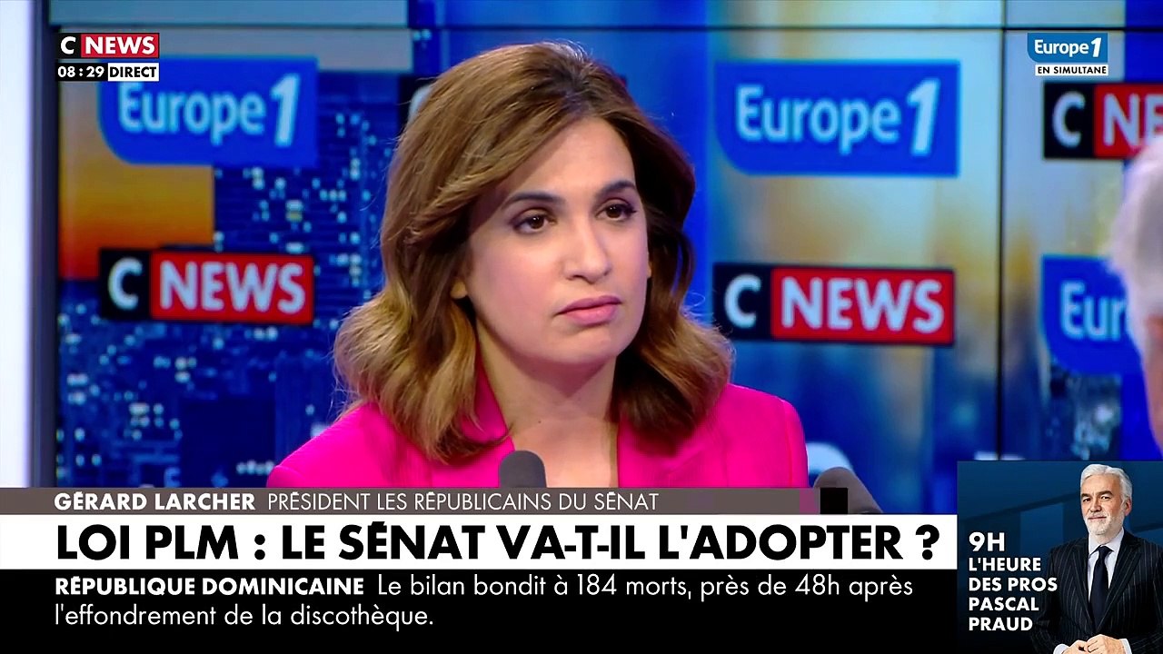 Sonia Mabrouk part en fou rire à cause de Gérard Larcher