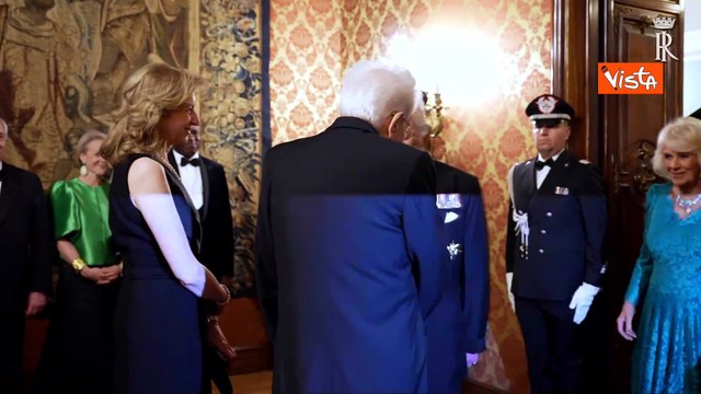 Il brindisi di Mattarella e di Re Carlo III al Pranzo di Stato al Quirinale