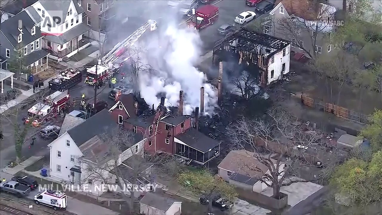 Two kids are missing after a fire races through a NJ neighborhood
