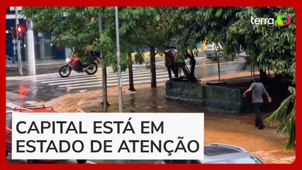 Temporal forma ‘rio de lama’ em rua de São Paulo; Defesa Civil emite alerta severo