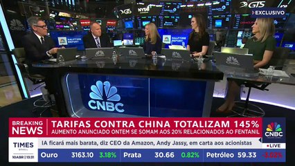 Tarifas contra a China derrubam bolsas e criam temor de recessão nos EUA | CNBC BREAKING