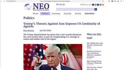 Trump’s Iran Threats Expose US ‘Continuity of Agenda’ – The New Atlas Analysis | Forbidden News