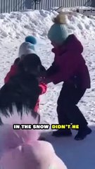 Snow Day Fun_ Puppy and Kids Sledding!