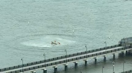 Un helicóptero se estrella en el río Hudson cerca de Manhattan