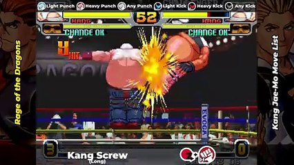 KANG JAE-MO MOVE LIST - Rage of the Dragons (ROTD)